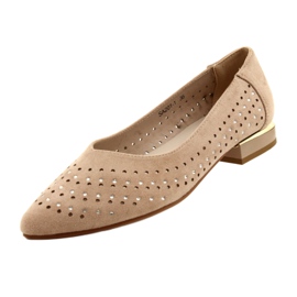 M.Daszyński Ballerine traforate con paillettes Daszyński SA201-1 Beige 3
