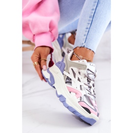 Sneakers Sportive da Donna in Pelle GOE JJ2N4090 Multicolor bianco viola rosa grigio 1