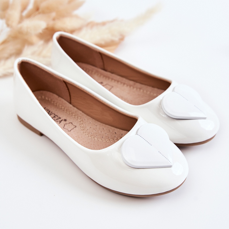 Vinceza Ballerine Per Bambini Laccate Con Cuore Bianco Corty 1