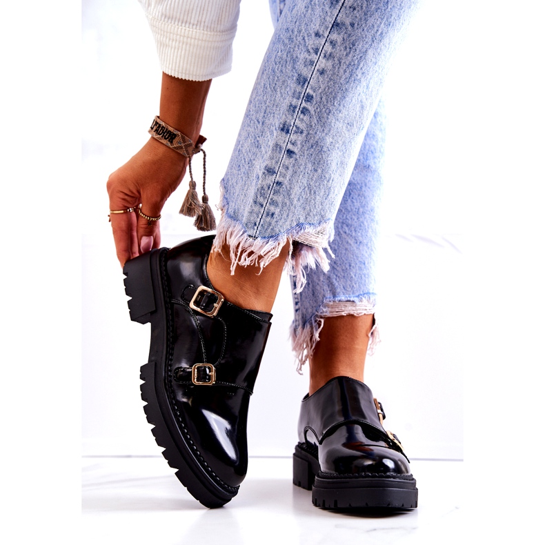 PL5 Scarpe In Pelle Con Fibbia La.Fi Nero Leonie 2