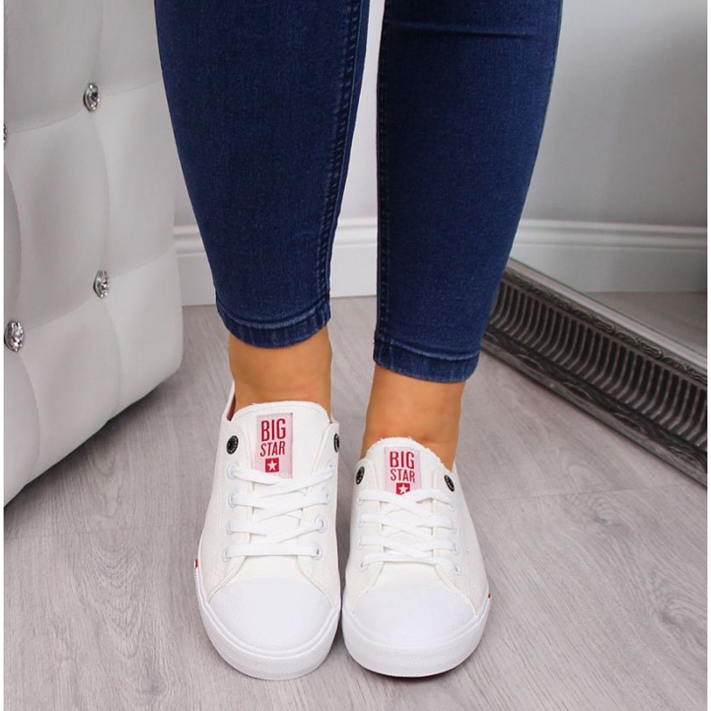 Sneakers in tessuto Big Star W FF274087 bianche bianco 2