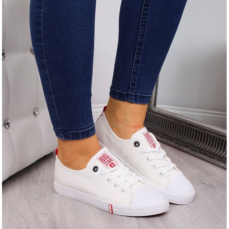 Sneakers in tessuto Big Star W FF274087 bianche bianco 3
