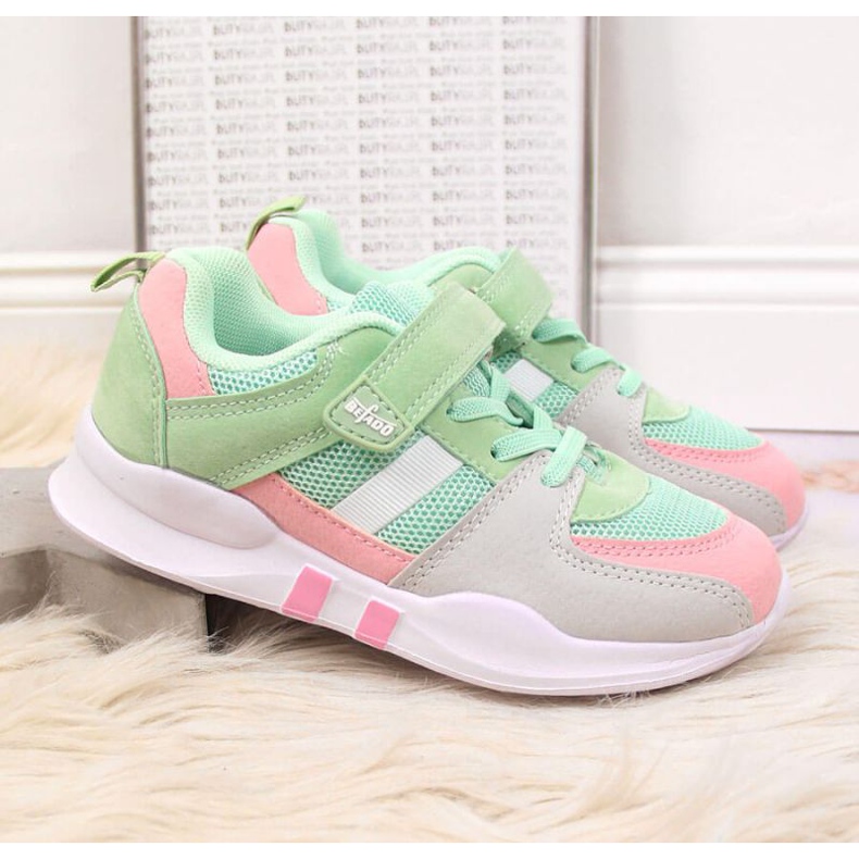Befado Jr BEF25C scarpe sportive con velcro, menta blu 2