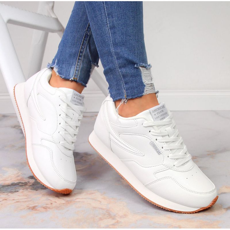 American Club W AM786 scarpe sportive bianche bianco 2
