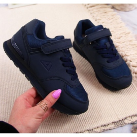 Scarpe con velcro American Club Jr. AM788B blu navy 1
