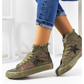 Sneakers alte alla caviglia verdi di Amabella cachi verde 1