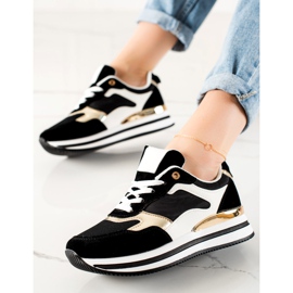 TRENDI Sneakers alla moda NERE e ORO nero 1