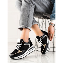 TRENDI Sneakers alla moda sulla piattaforma nero 1