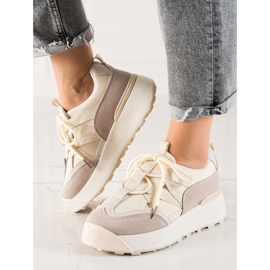 Seastar Scarpe da ginnastica legate sulla piattaforma beige 2