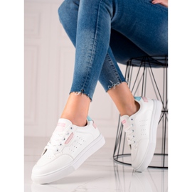 TRENDI Scarpe sportive in ecopelle bianco 1