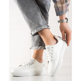 TRENDI Scarpe sportive in ecopelle bianca 1