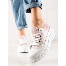 W. Potocki Scarpe Da Ginnastica Sulla Piattaforma Potocki bianca rosa 2