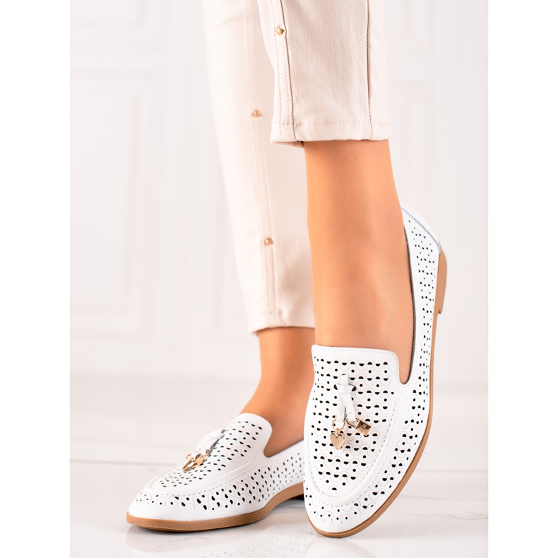 Goodin Mocassini In Pelle Con Ornamento bianco 1