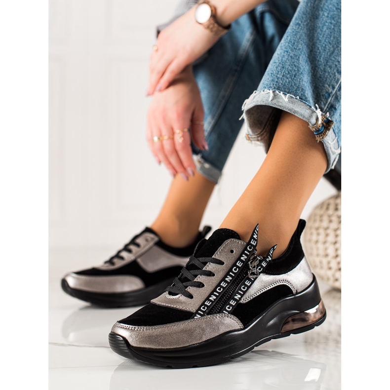 Goodin Sneakers In Pelle Con Cerniera nero 1