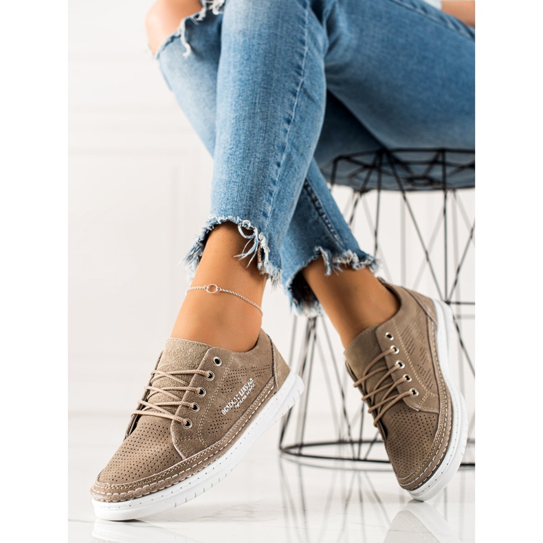 Goodin Sneakers casual in pelle beige 1