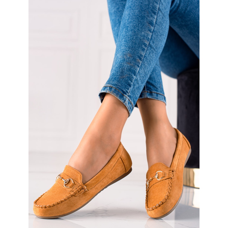 TRENDI Comodi mocassini con ornamento marrone 1