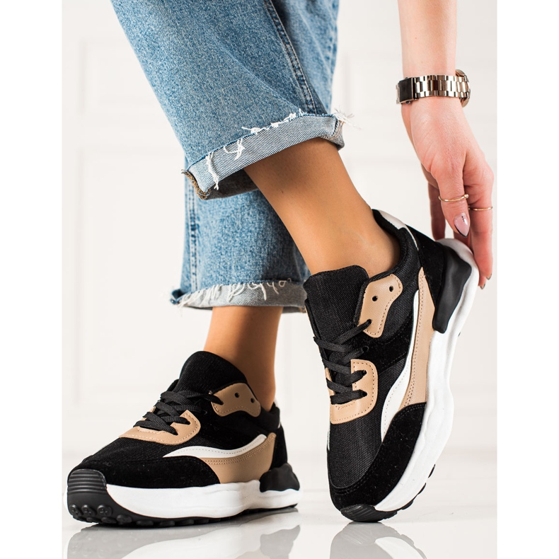 TRENDI Comode Sneakers NERE E BEIGE nero 2