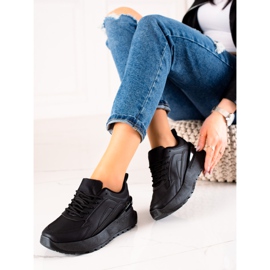 TRENDI Sneakers in ecopelle nere nero 1