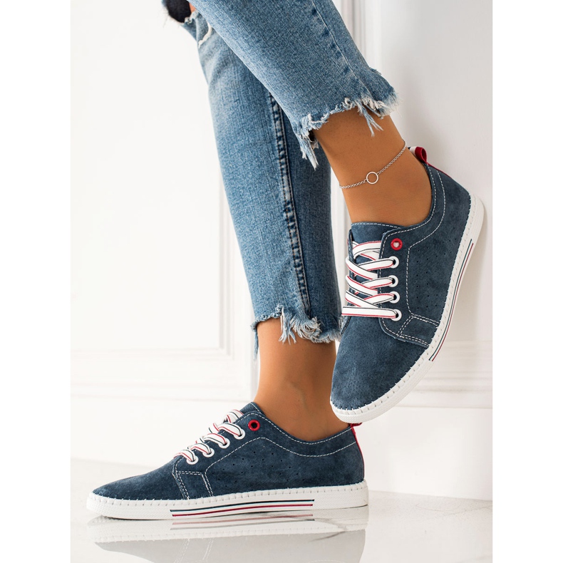 Filippo Sneakers classiche in pelle blu 1