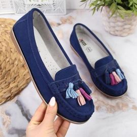 Evento Mocassini con frange Jezzi W JEZ328A blu navy 1
