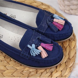 Evento Mocassini con frange Jezzi W JEZ328A blu navy 2
