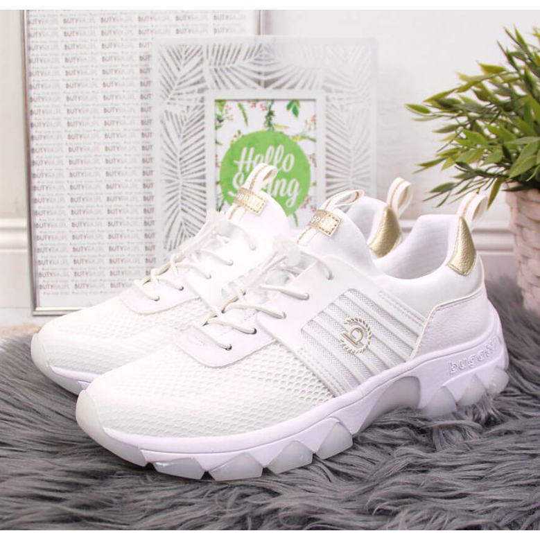 Sneakers con zeppa Bugatti W INT1697 bianche bianca d'oro 2