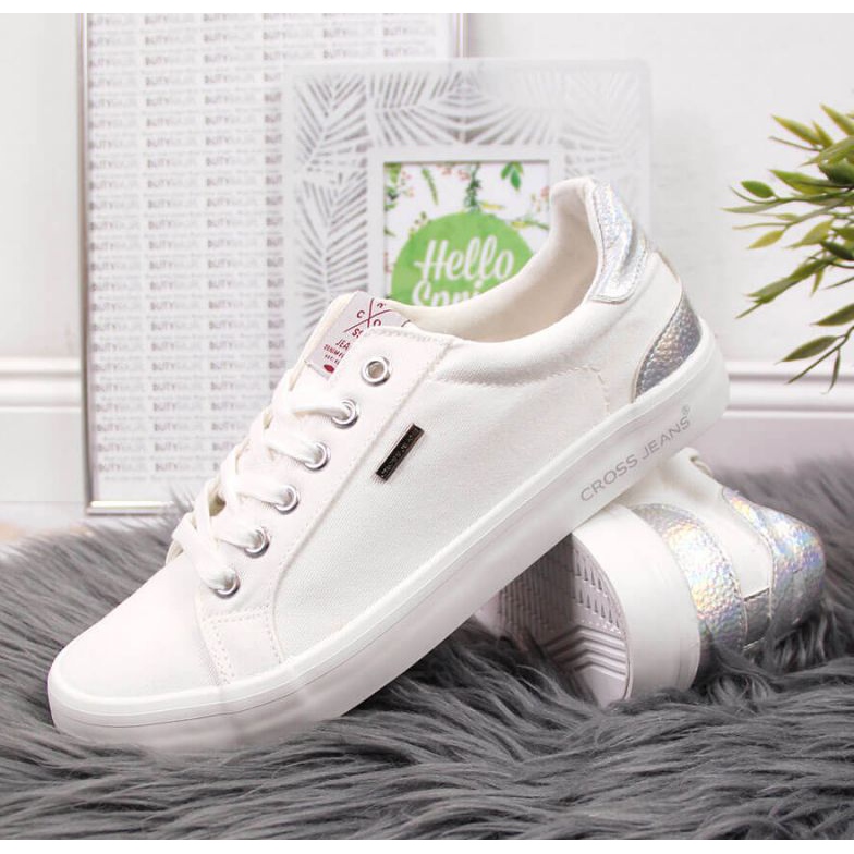Sneakers Textile Cross Jeans W JJ2R4038C bianche bianco argento 2