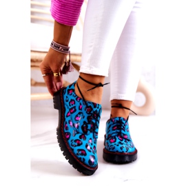 Scarpe Oxford da donna Maciejka 04087-47 in pelle blu multicolore 1