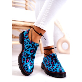 Scarpe Oxford da donna Maciejka 04087-47 in pelle blu multicolore 2