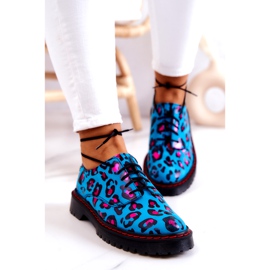 Scarpe Oxford da donna Maciejka 04087-47 in pelle blu multicolore 3