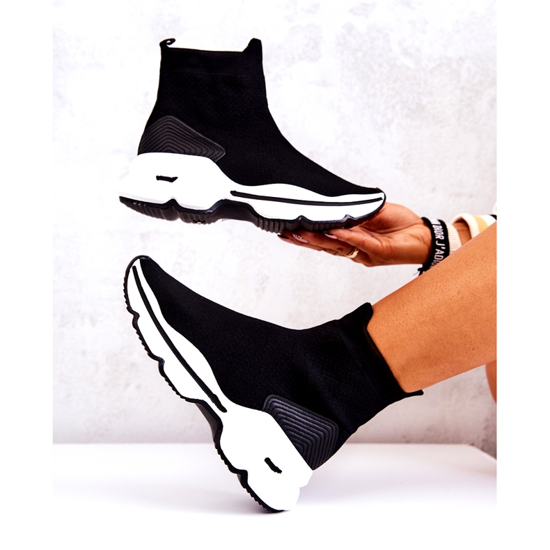 PS1 Scarpe sportive nere a calzino alto Bailee nero 5