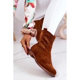 S.Barski Stivali traforati da donna in camoscio Camel Lemar marrone 1