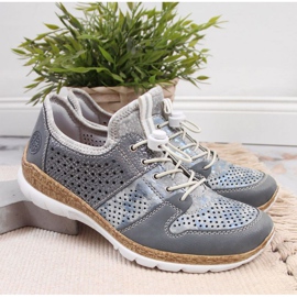 Rieker W N4255-12 scarpe sportive traforate blu 2