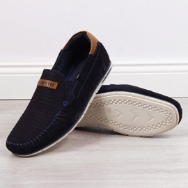 Mocassini in pelle Bugatti M HH153084 blu navy 1