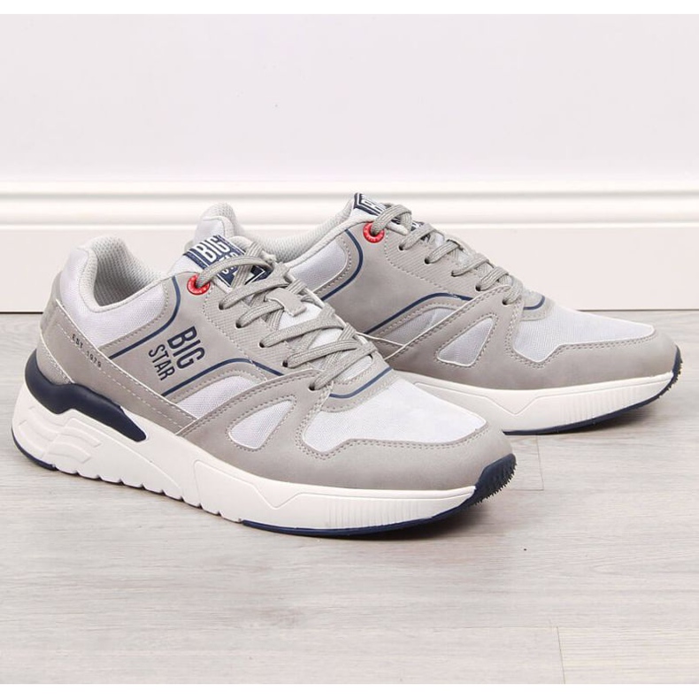 Scarpe sportive casual grigie Big Star M JJ174276 grigio 1