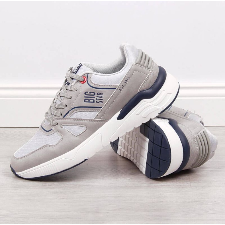 Scarpe sportive casual grigie Big Star M JJ174276 grigio 2