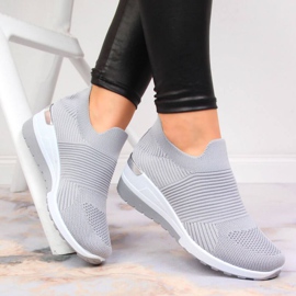 Sneakers calzini slip on McKeylor W JAN95A grigio 2