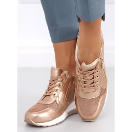 Sneaker con zeppa Champagne Bene Champagne rosa d'oro 2