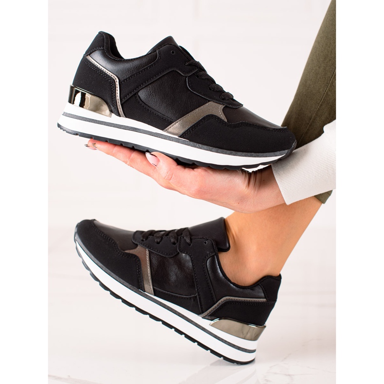 TRENDI Sneakers nere sulla piattaforma nero 1