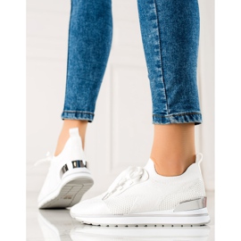 TRENDI Scarpe sportive bianche con glitter bianco 1