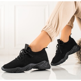 TRENDI Scarpe sportive in tessuto nero 1