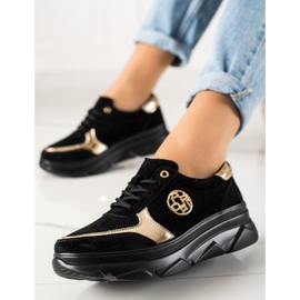 Filippo Sneakers in pelle sulla piattaforma nero 2