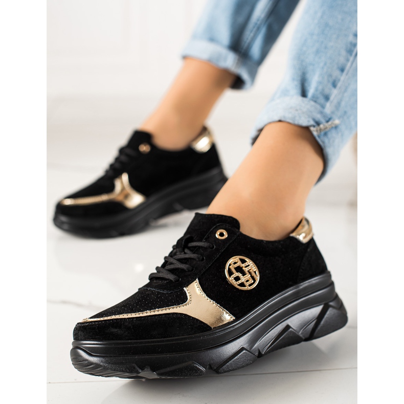 Filippo Sneakers in pelle sulla piattaforma nero 2