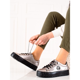 Filippo Sneakers in pelle sulla piattaforma beige 1