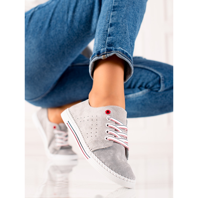Filippo Sneakers classiche in pelle grigio 2