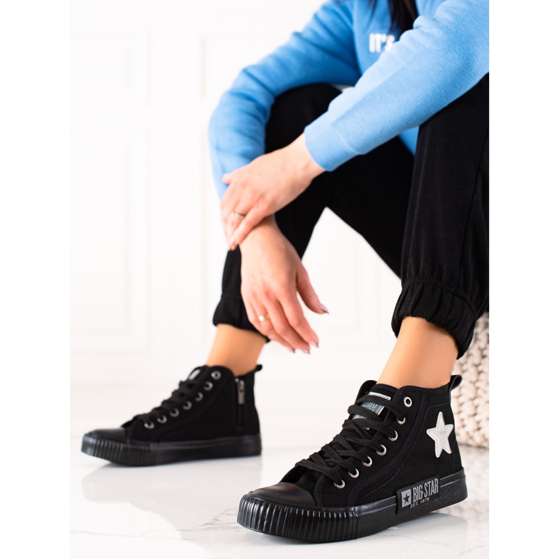 Sneakers alte da donna Big Star JJ274380 nero 2