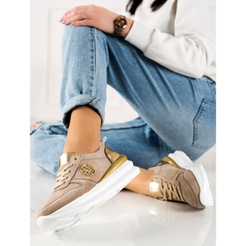 Filippo Sneakers in pelle alla moda beige marrone 1