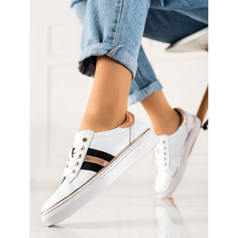 Vinceza Sneakers sportive realizzate in pelle VICEZA bianca 1