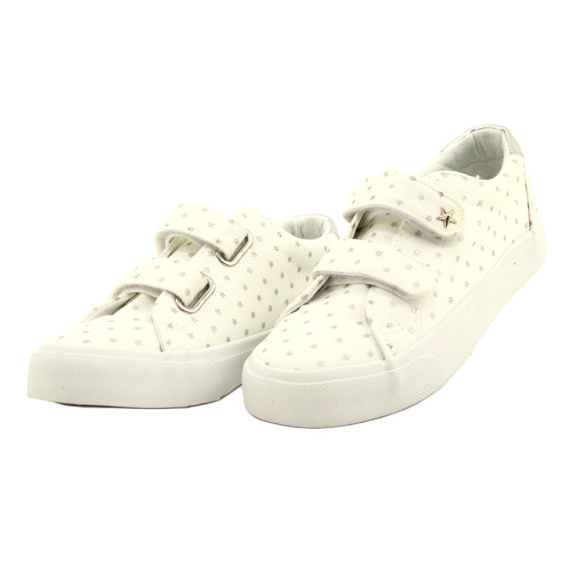 Sneakers Con Velcro Con Stelle Argento Atletico WY20757 Bianca bianco 3