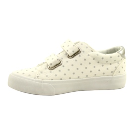 Sneakers Con Velcro Con Stelle Argento Atletico WY20757 Bianca 2